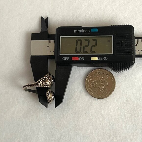 VTG Sterling Silver 925 Southwest Native Style Black Onyx Bypass Band Ring Sz 7 - Picture 16 of 16